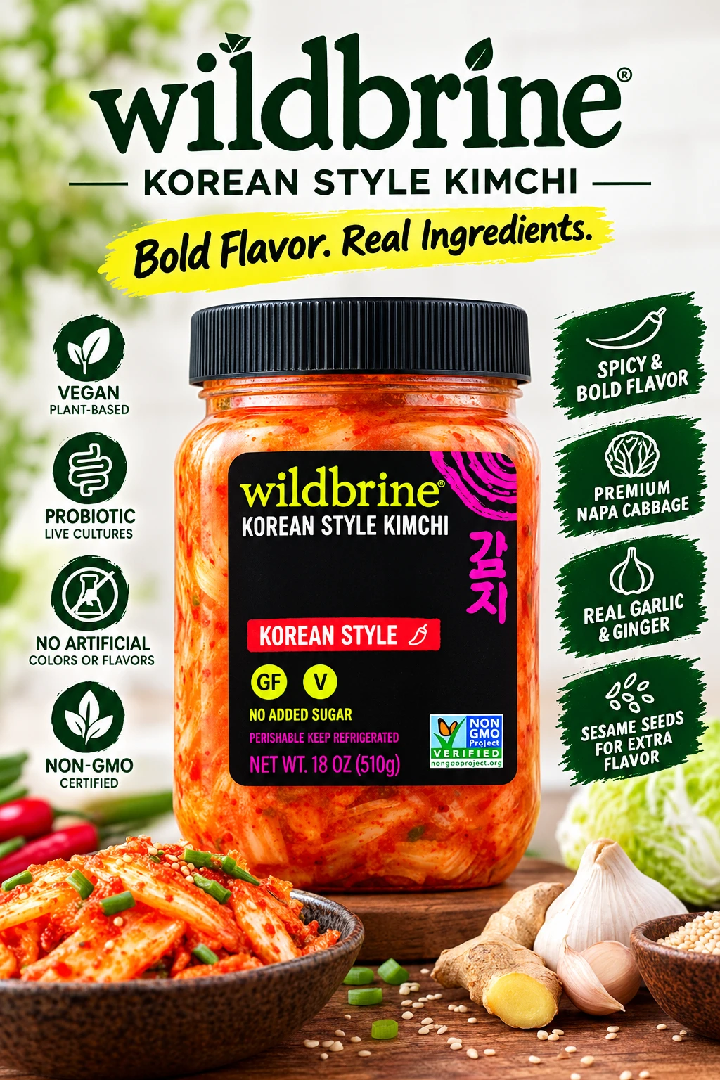 Wildbrine Korean Kimchi jar best vegan kimchi brand