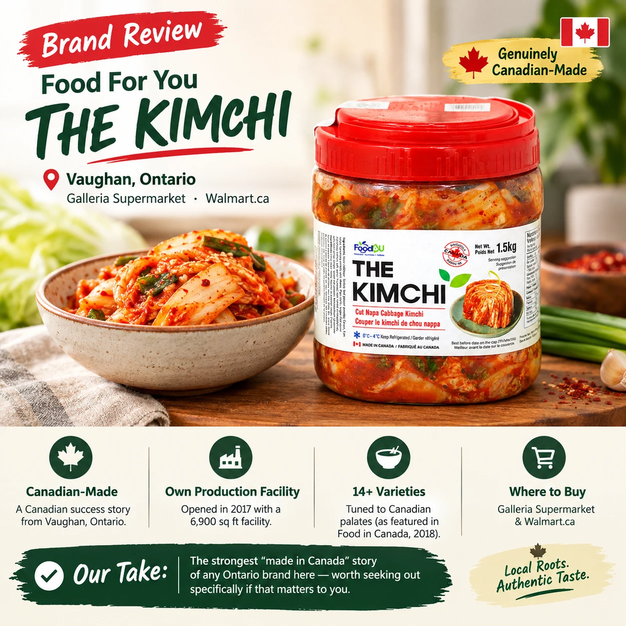 Food For You The Kimchi Canadian made Vaughan Ontario